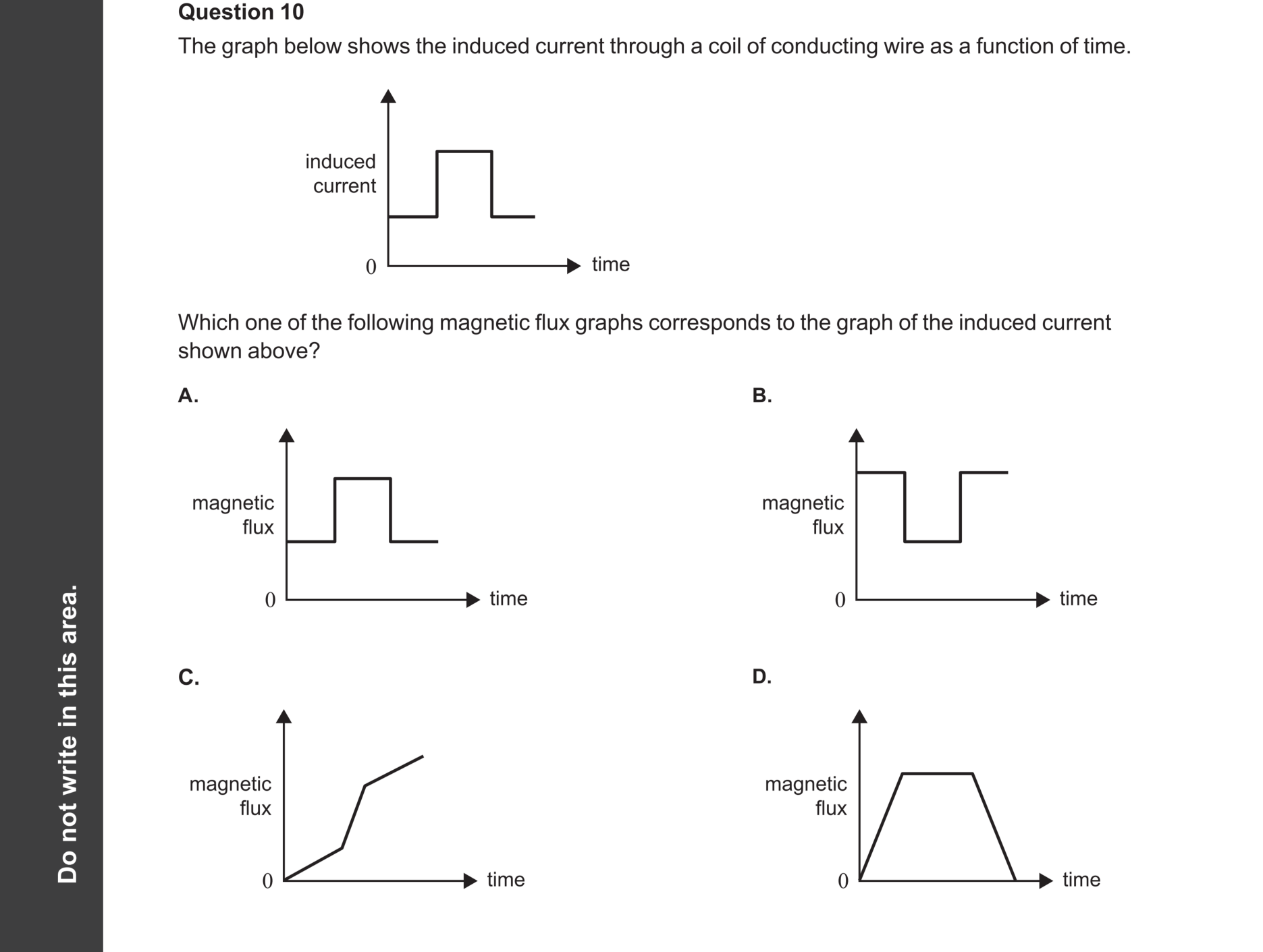 Physics 2024 Exam Question 10 — Magnetic flux calculation, Induced emf determinants