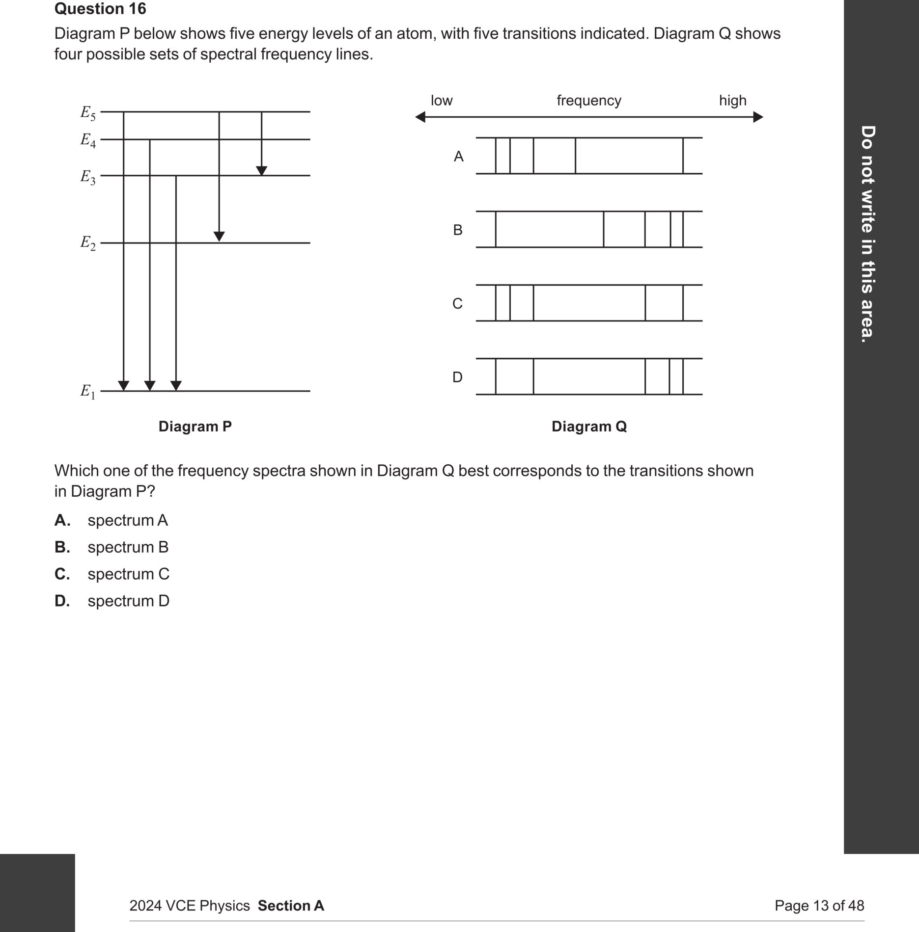 Physics 2024 Exam Question 16 — Photon energy quantisation