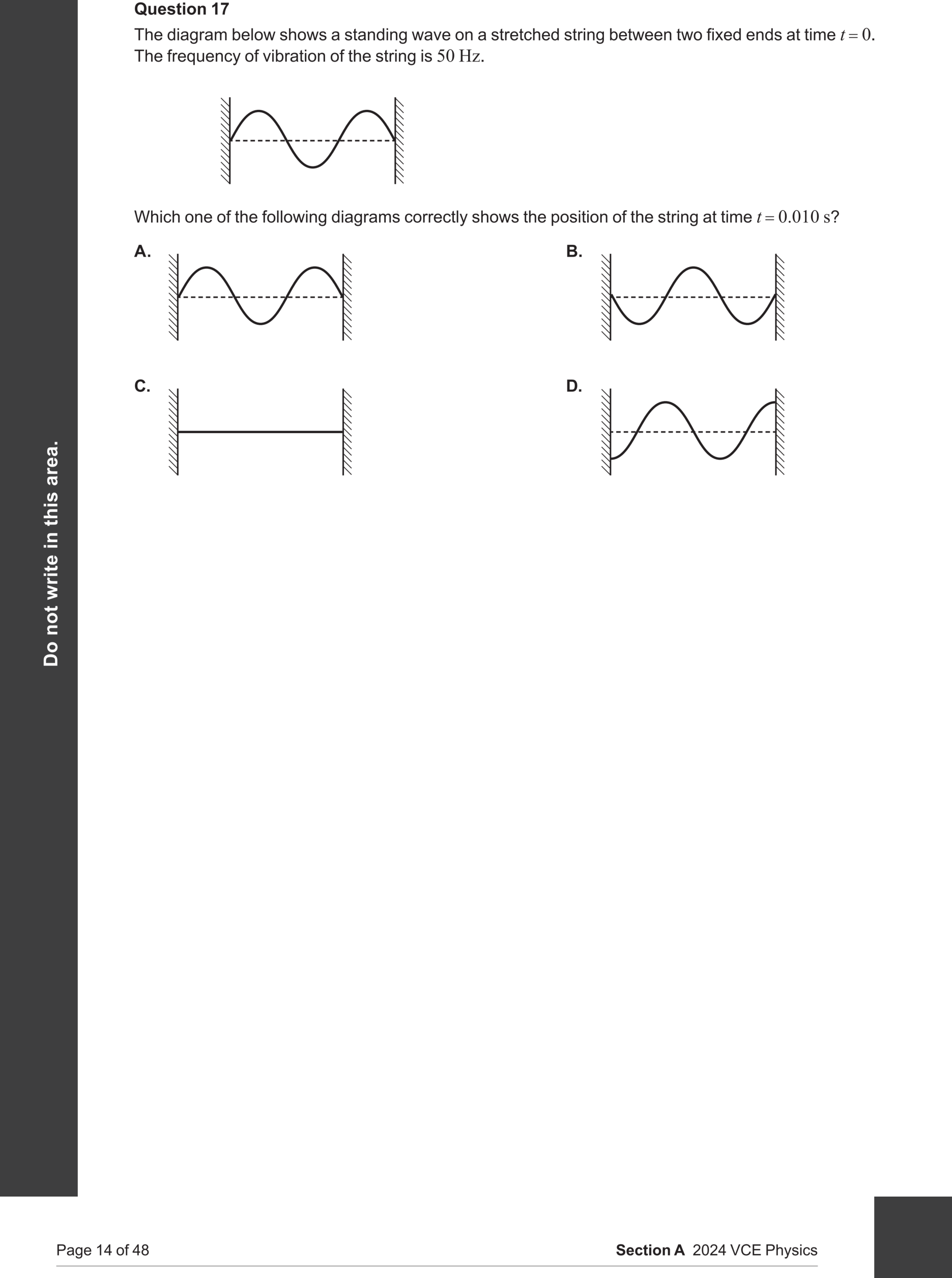 Physics 2024 Exam Question 17 — Standing wave formation