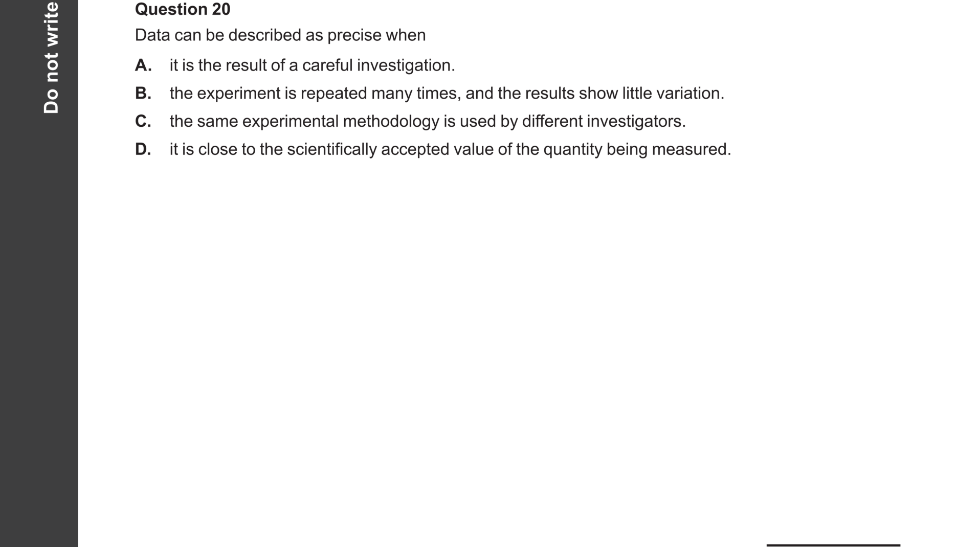 Physics 2024 Exam Question 20 — Evidence evaluation methods