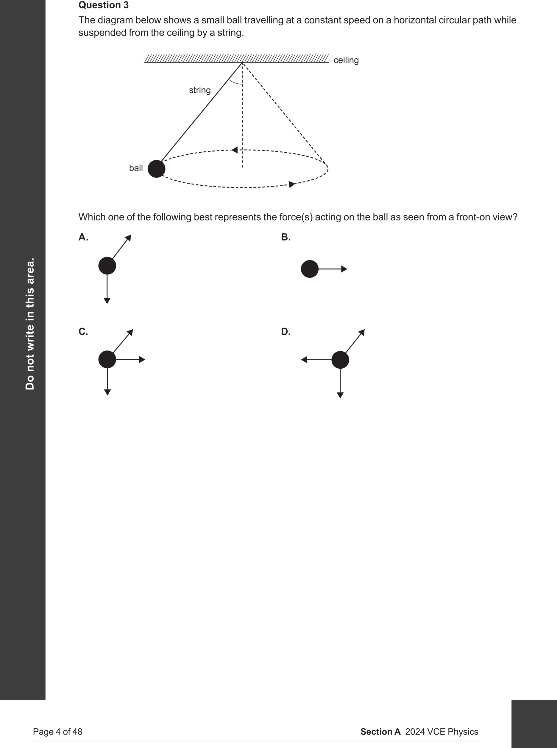 Physics 2024 Exam Question 3 — Circular motion