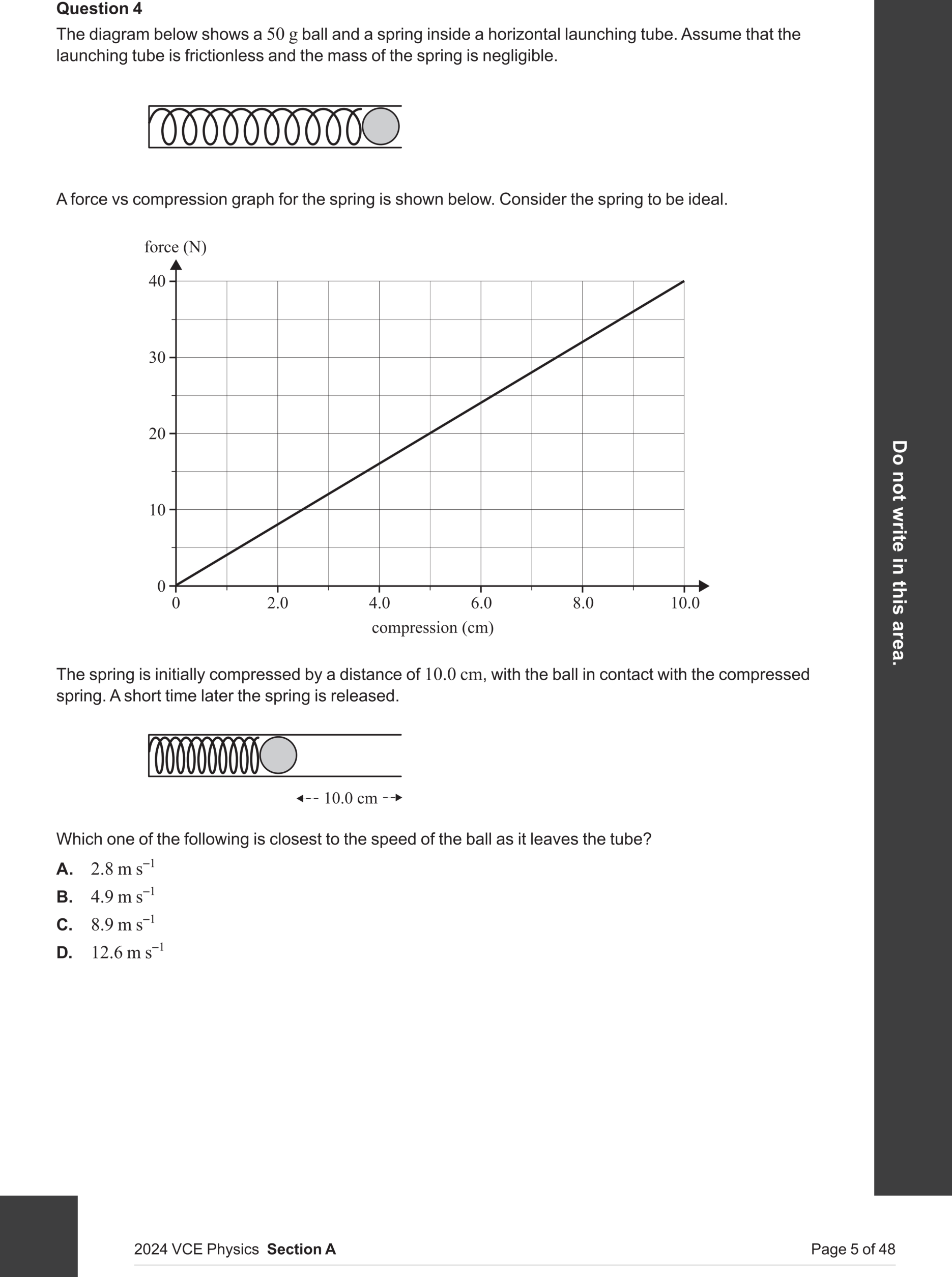 Physics 2024 Exam Question 4 — Energy transformations types, Work and energy concepts