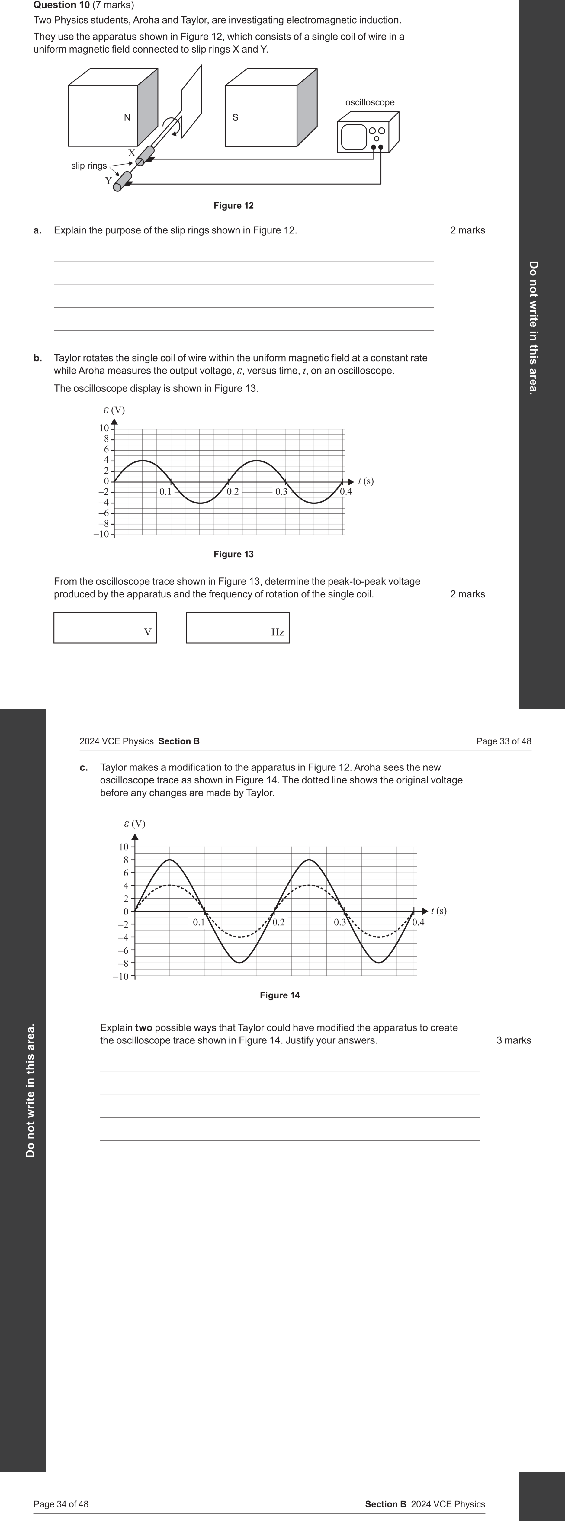 Physics 2024 Exam Question 10(a) — DC versus AC generators