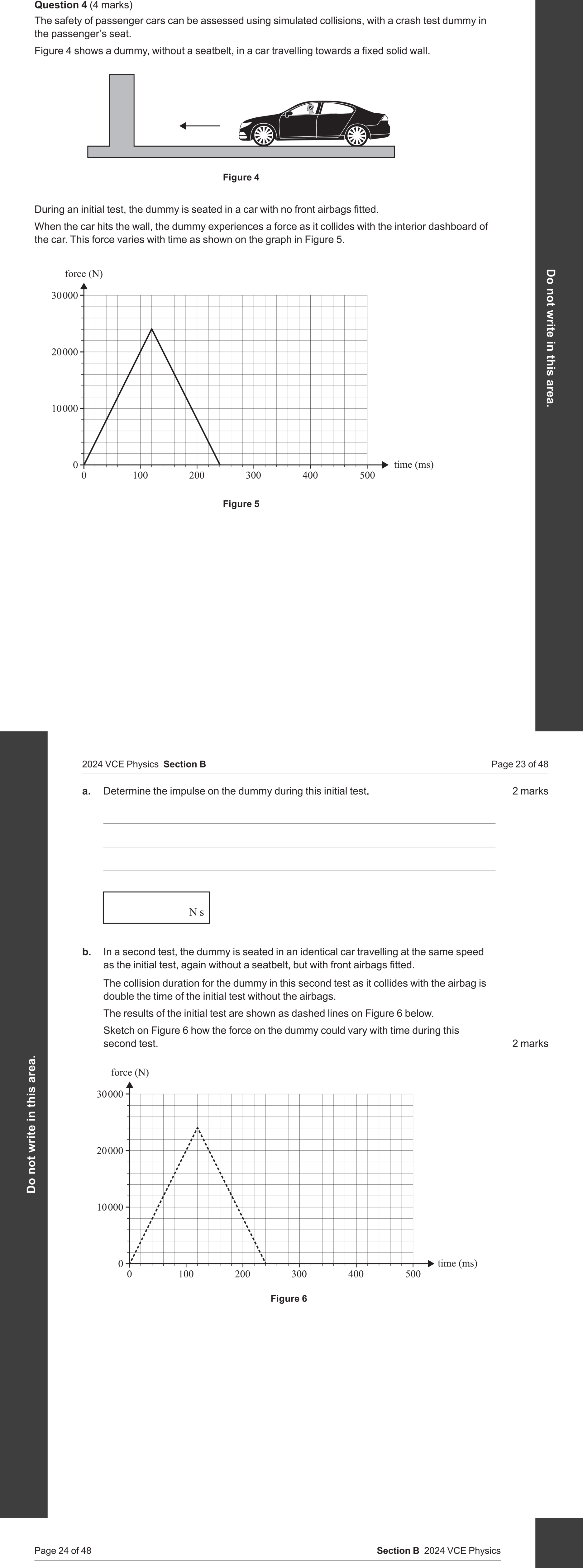 Physics 2024 Exam Question 4(b) — Impulse and momentum change