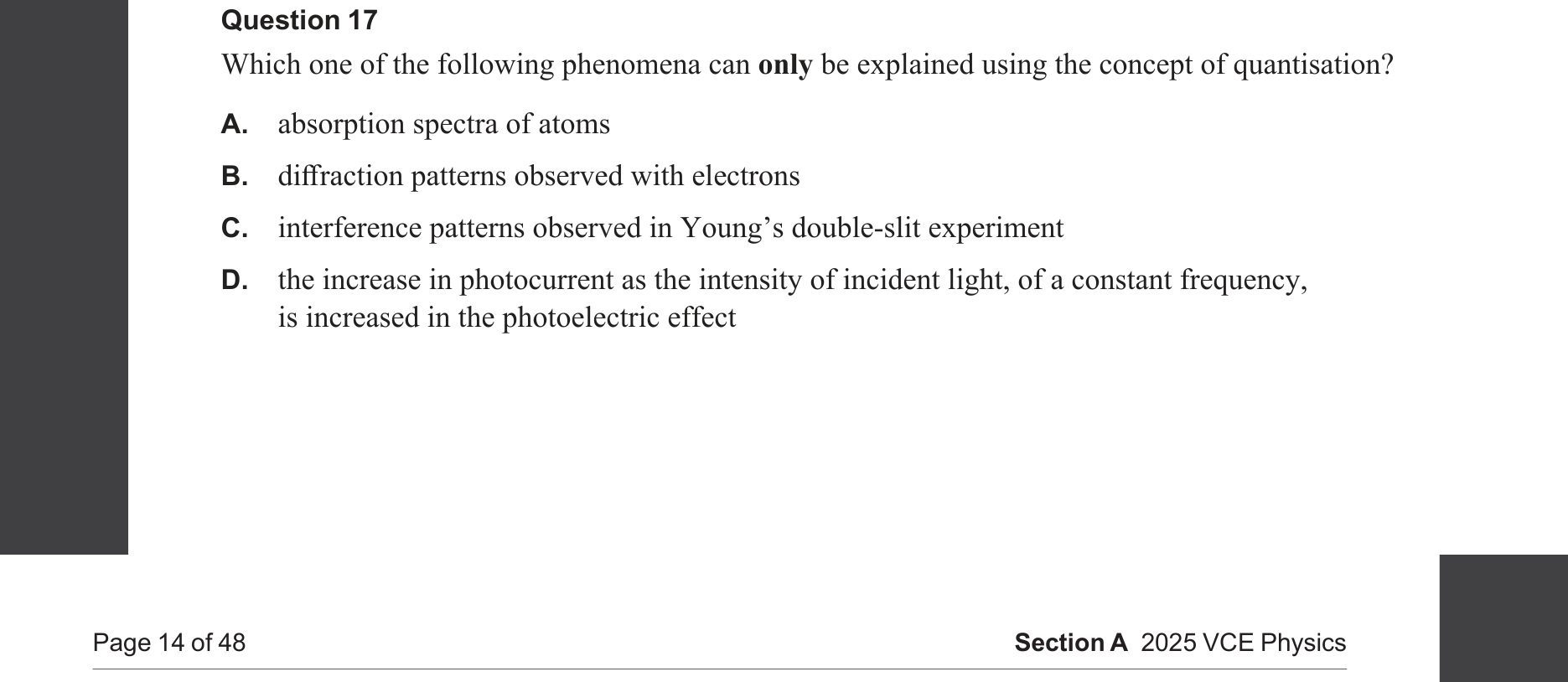 Physics 2025 Exam Question 17 — Time dilation formula