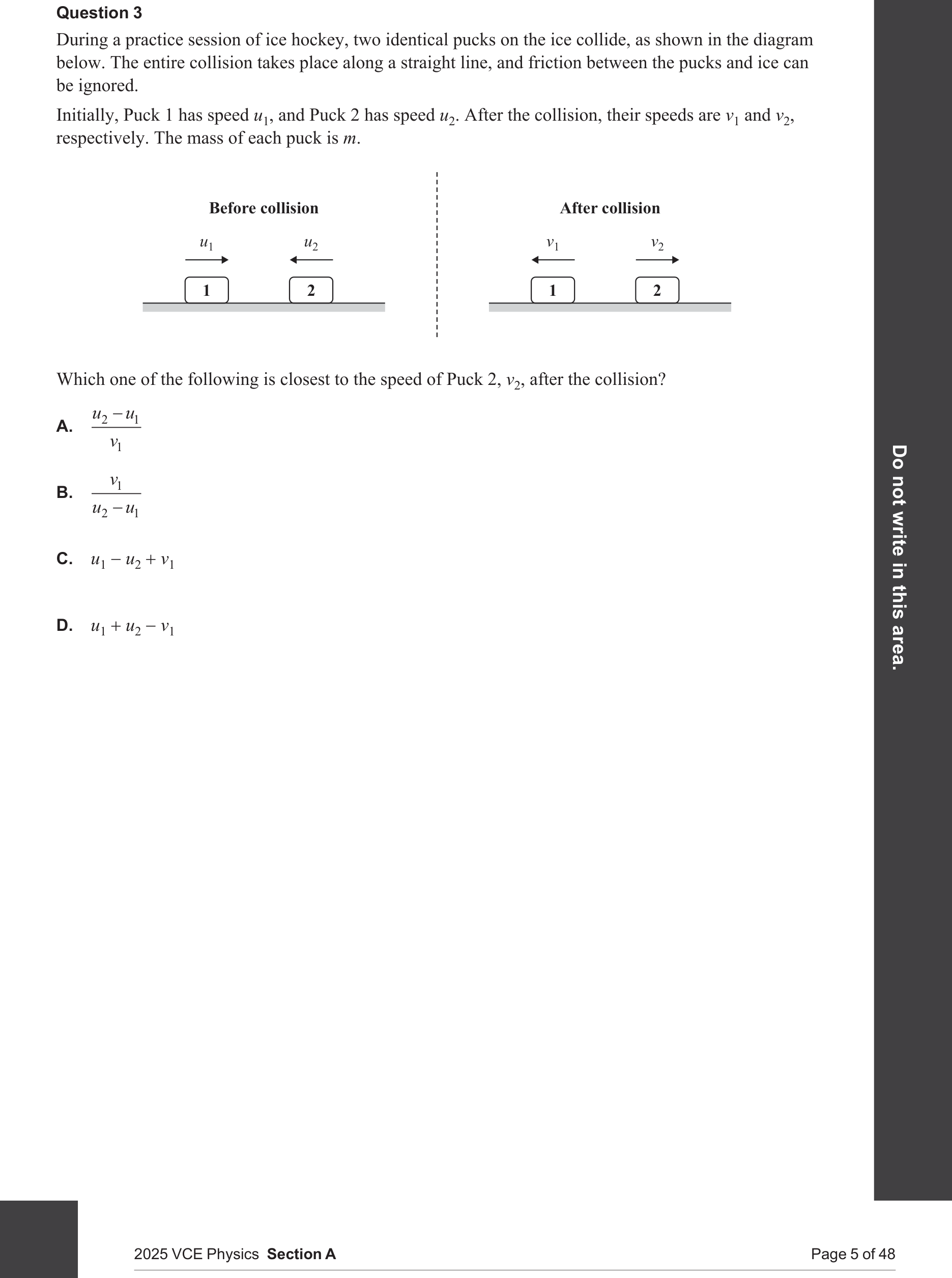 Physics 2025 Exam Question 3 — Impulse and momentum change