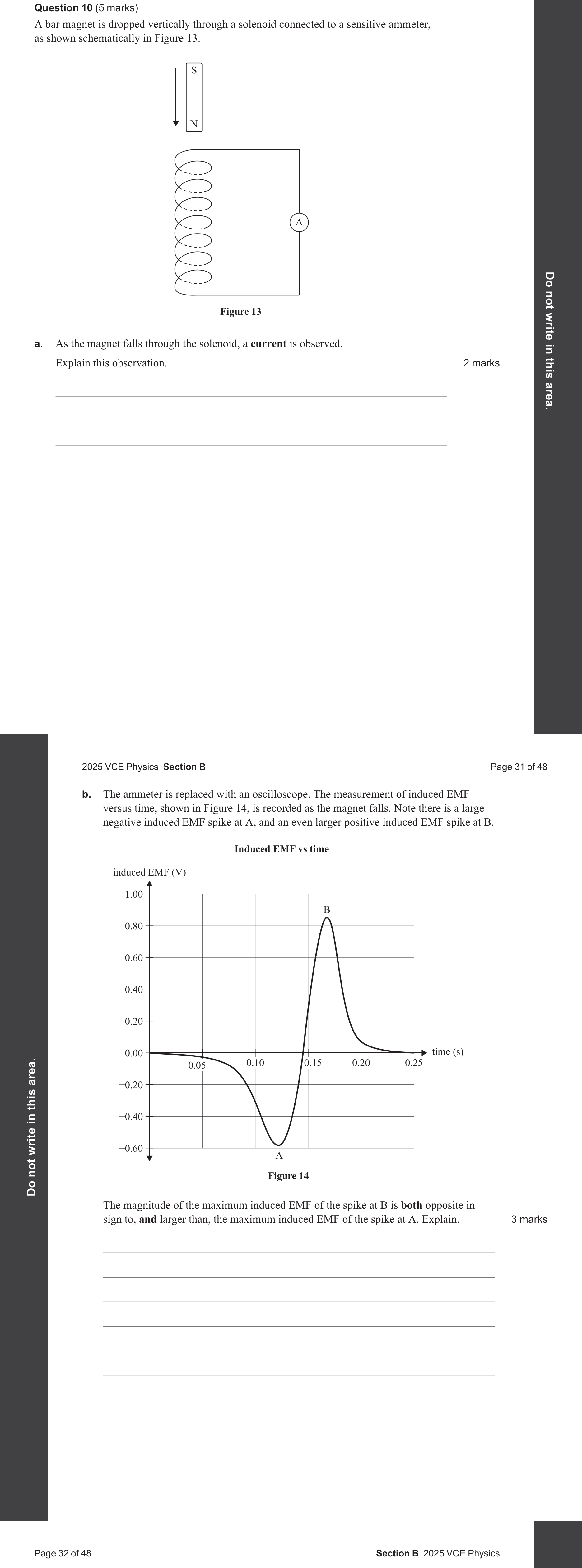 Physics 2025 Exam Question 10(a) — Induced emf determinants, Fields in electricity generation