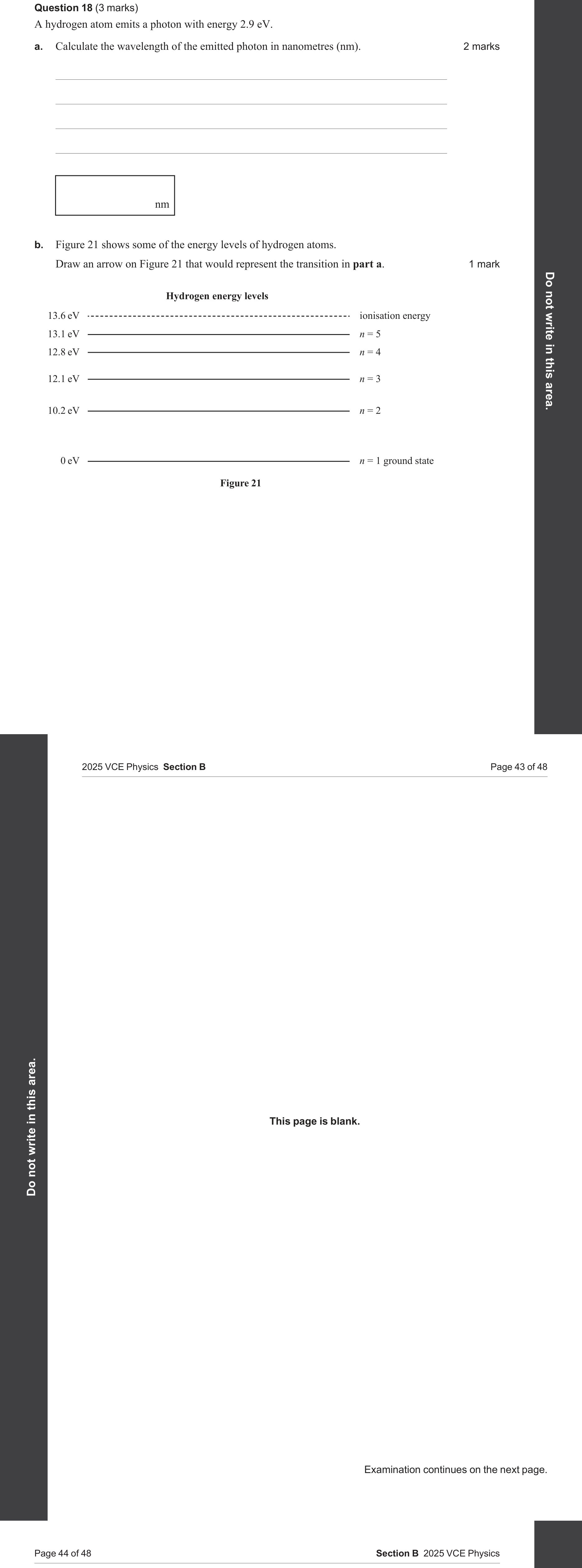 Physics 2025 Exam Question 18(b) — Photon energy quantisation