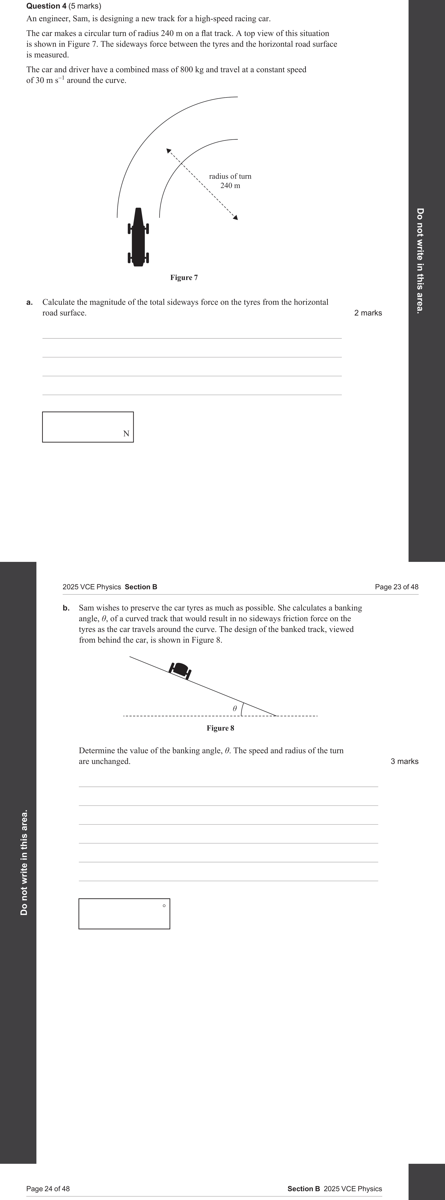Physics 2025 Exam Question 4(a) — Circular motion