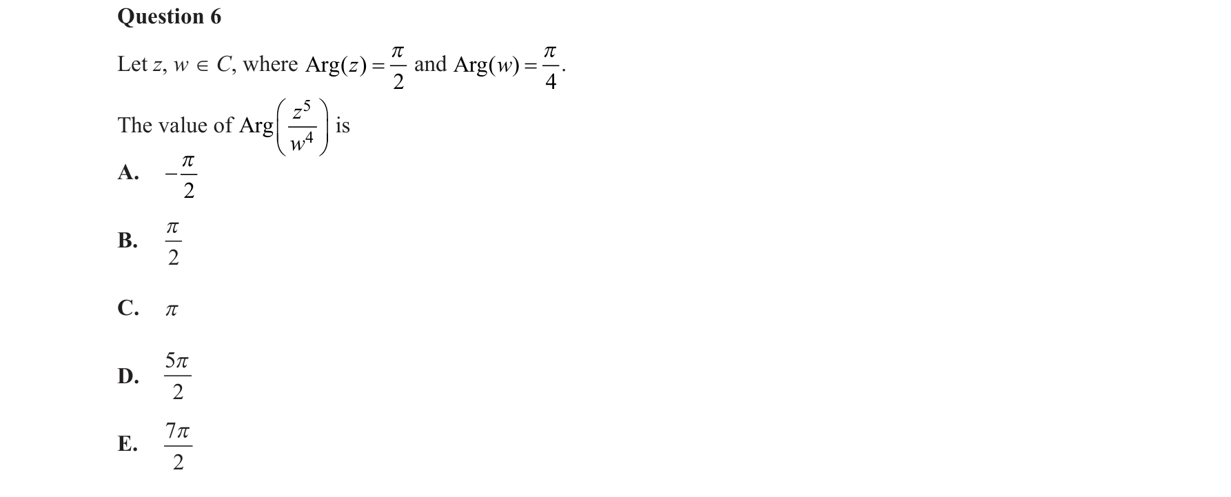 Specialist Mathematics 2019 Exam 2 Question 6 — Polar form of complex numbers, Powers and roots in polar form