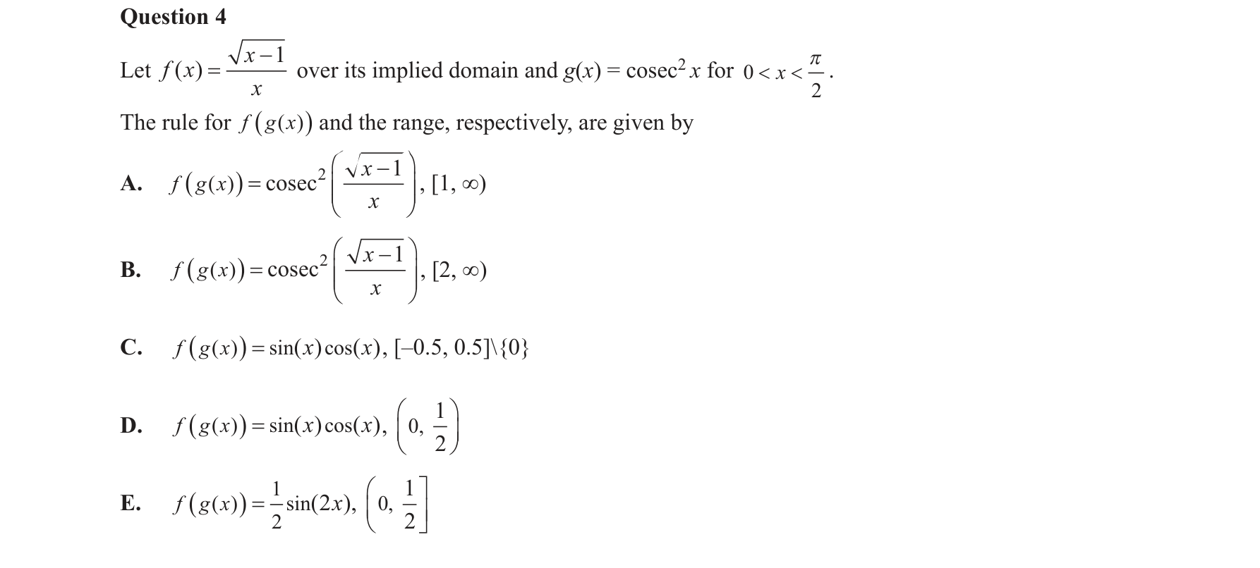 Specialist Mathematics 2020 Exam 2 Question 4 — Trigonometric identities in integration