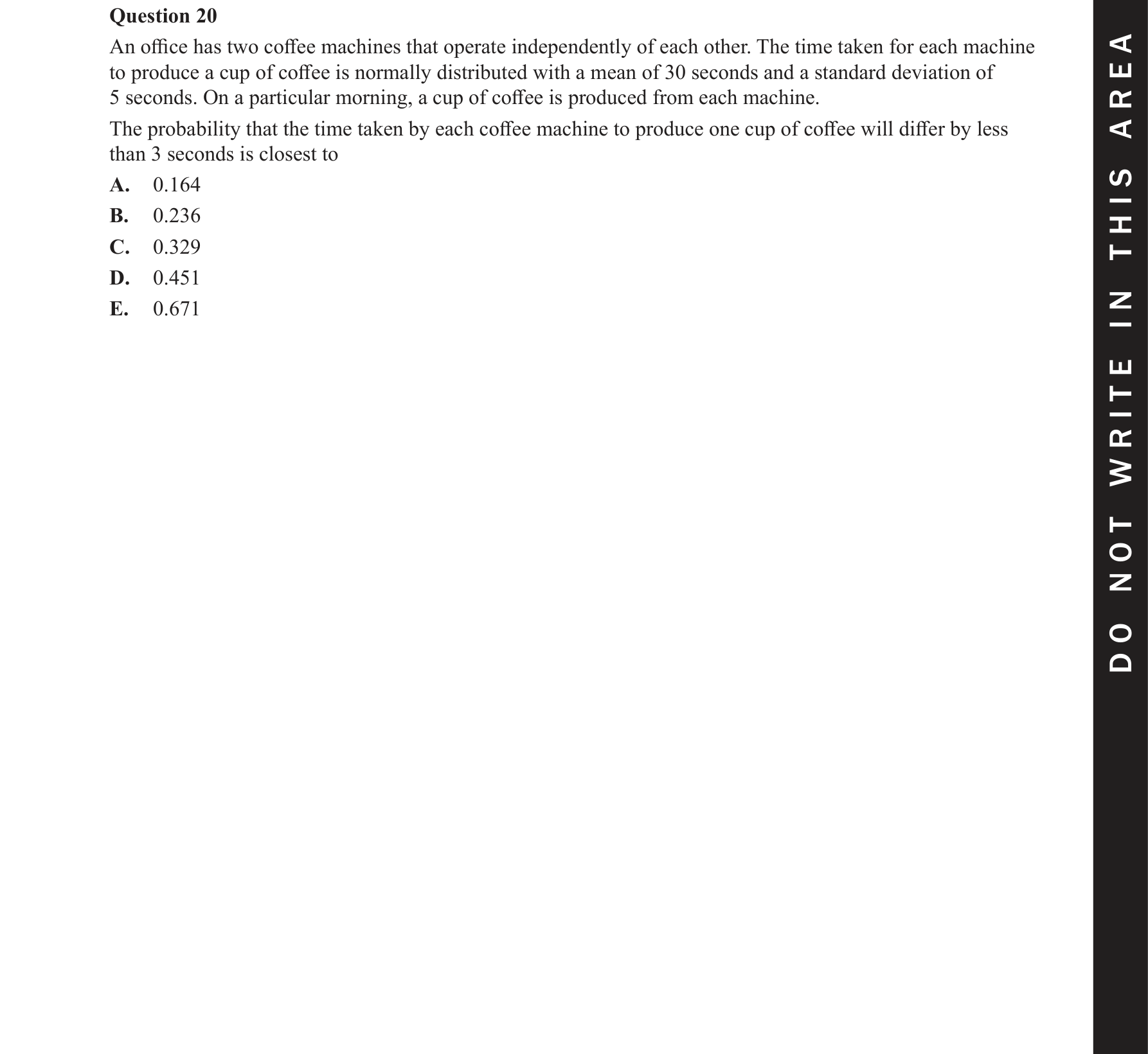 Specialist Mathematics 2021 Exam 2 Question 20 — Linear combinations with real coefficients, Normality of linear combinations
