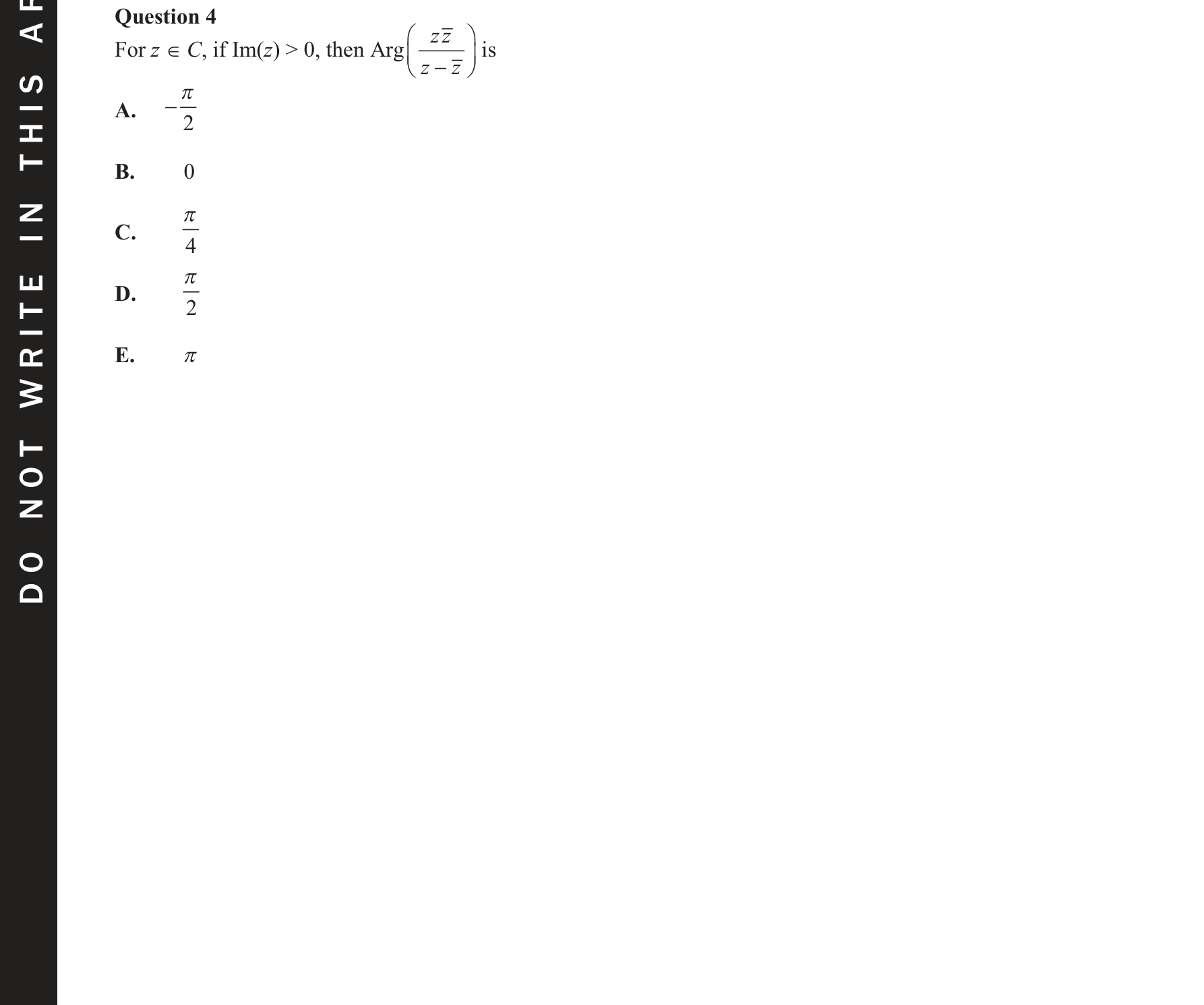Specialist Mathematics 2021 Exam 2 Question 4 — Polar form of complex numbers, Geometric representation on Argand diagram