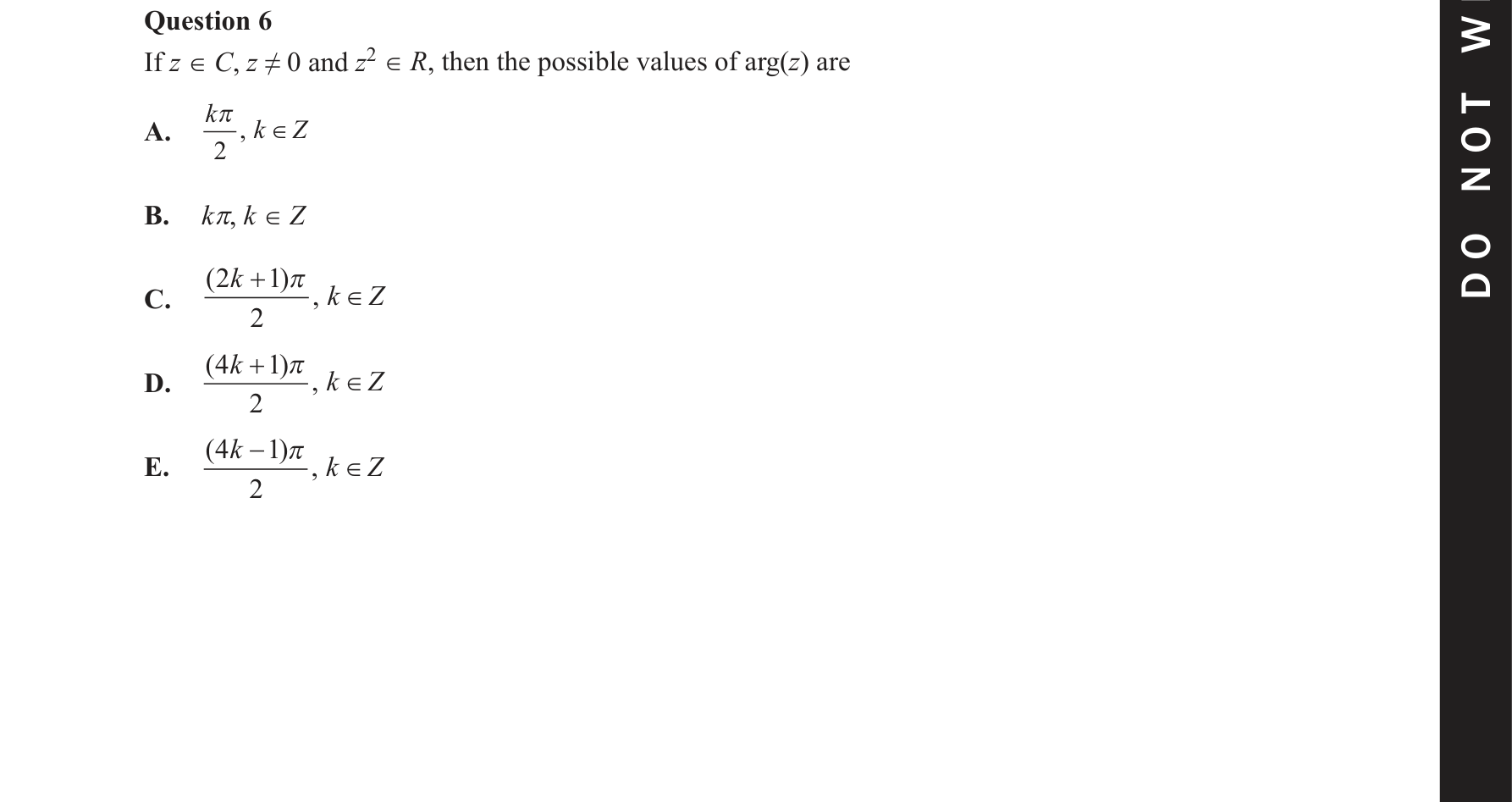 Specialist Mathematics 2021 Exam 2 Question 6 — Polar form of complex numbers