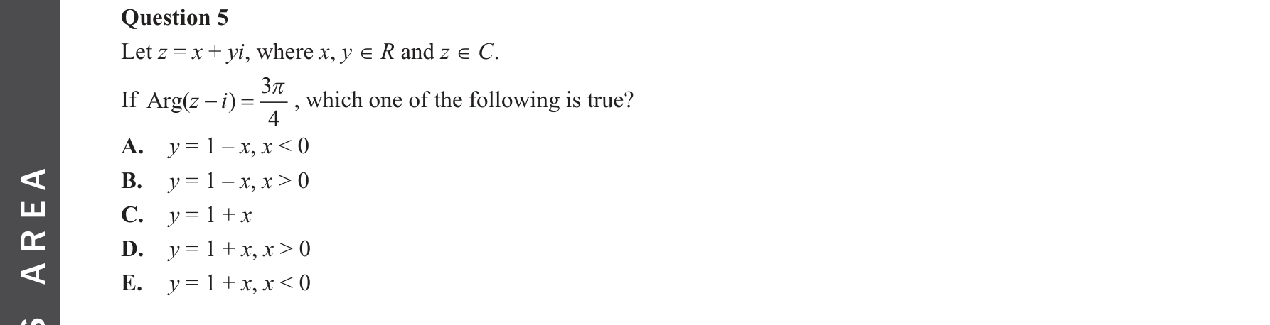 Specialist Mathematics 2022 Exam 2 Question 5 — Geometric representation on Argand diagram, Polar form of complex numbers