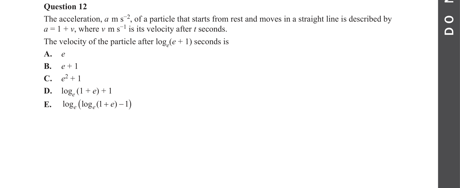 Specialist Mathematics 2023 Exam 2 Question 12 — Solving motion via differential equations