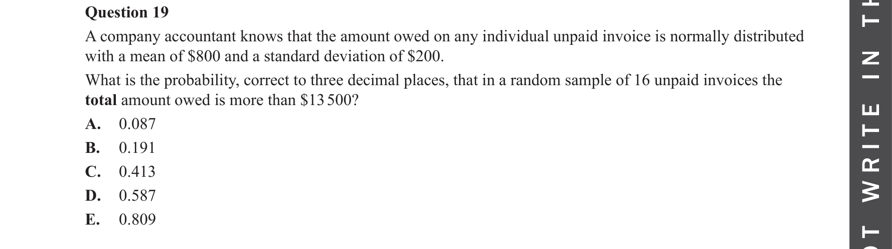 Specialist Mathematics 2023 Exam 2 Question 19 — Linear combinations with real coefficients, Normality of linear combinations