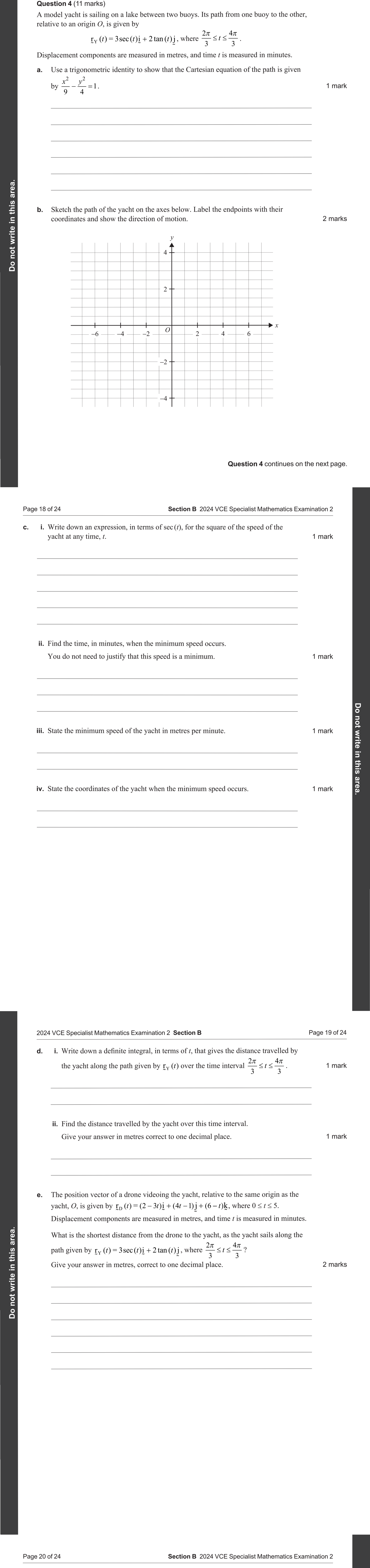 Specialist Mathematics 2024 Exam 2 Question 4(c)(i) — Differentiation of vector functions